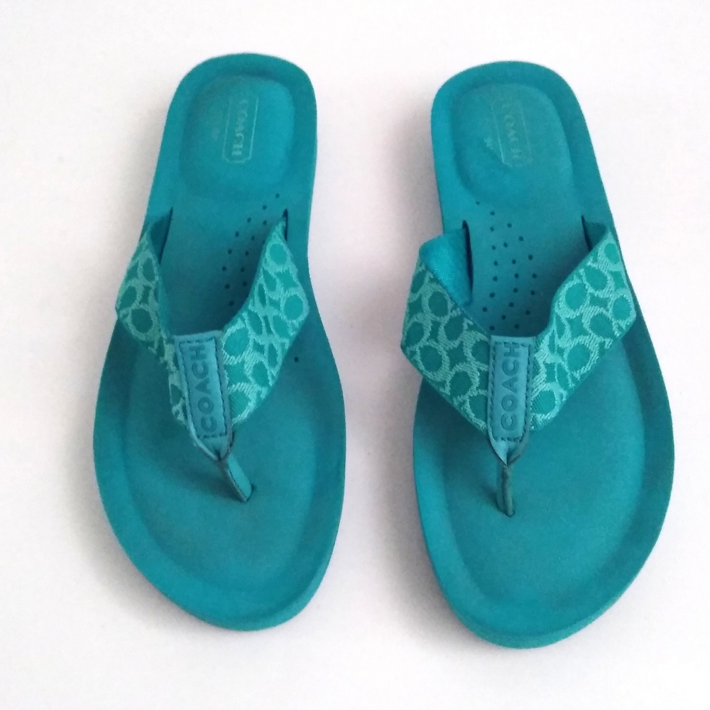 Coach Jessalyn Flip Flop Teal 7 1/2